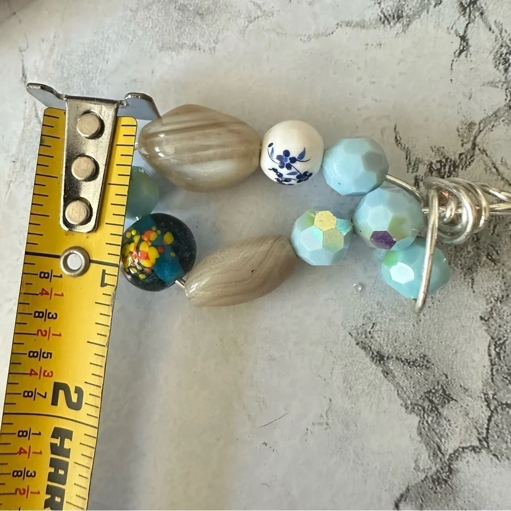 Collage Beaded Pendant Assemblage Art OOAK Elegant Multicolor Necklace 1600Y